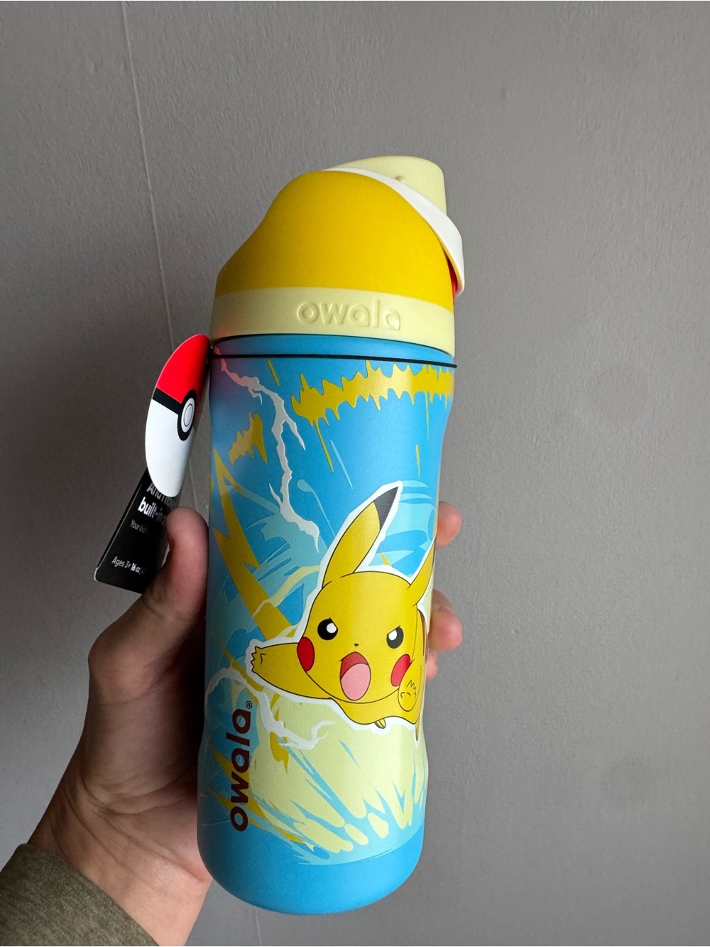 Owala Kids Pikachu Sipper Bottle — Yellow & Blue